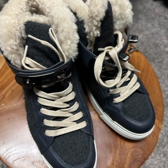 Coach Charcoal Boots Size 7.5 - Picture 1 of 4